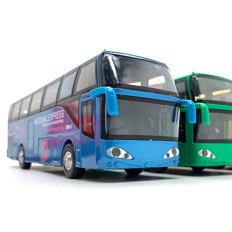 1:32 высокое моделирование из сплава пассажирский автобус модель звук и свет оттяните назад пять дверей автобус креативный дисплей игрушка модель