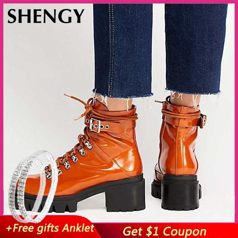 leather round toe boots