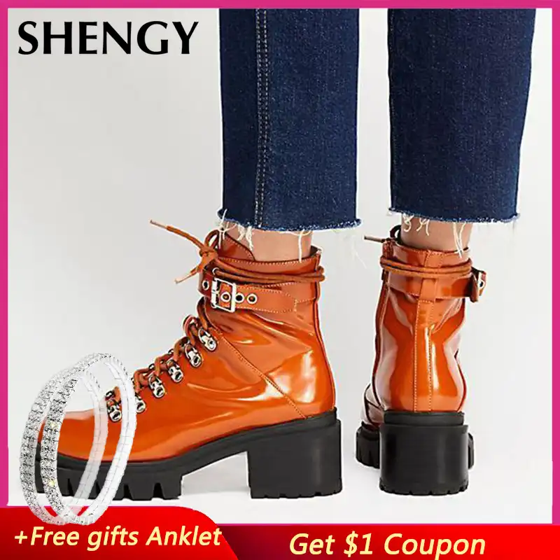 round toe biker boots