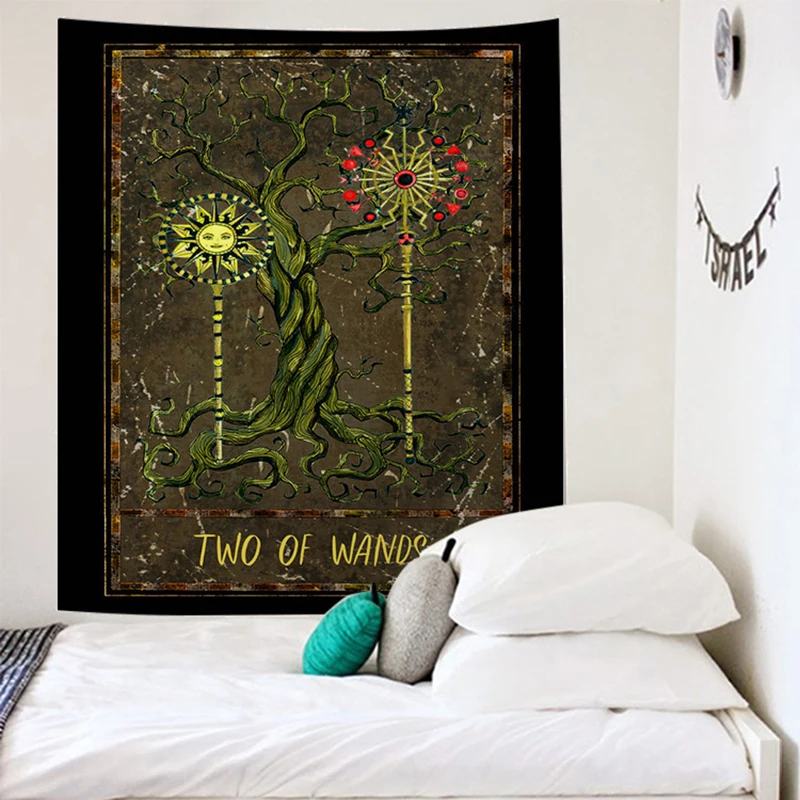 59 wands tapestry tarot blanket wall decor wand tuch wall cloth tapiz pared bohemian tapestry psychedelic - Цвет: 59