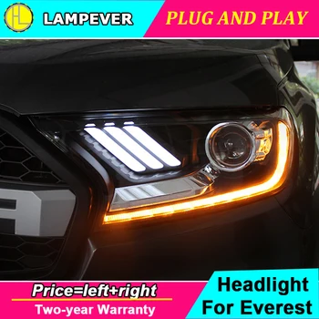 

Car Styling for Ford Everest Ranger Headlights 2016 2017 Dynamic Turn Signal LED Headlight DRL Hid Bi Xenon Auto Accessories