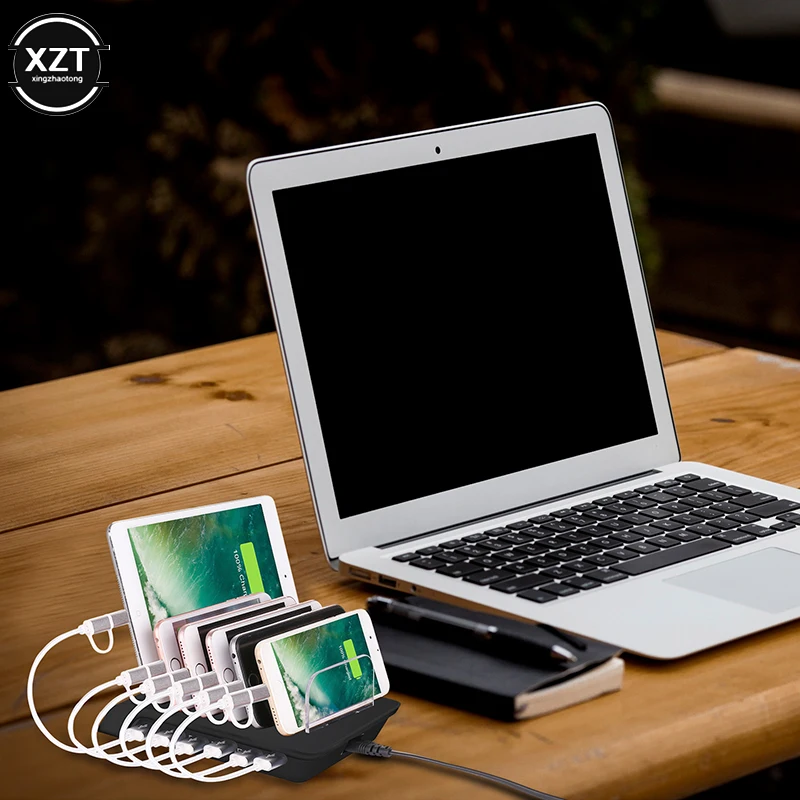 Multi Port Fast Charging USB Phone Charger 6 Ports Station Dock Stand Holder for IPhone Samsung Huawei Tables Smart Watch