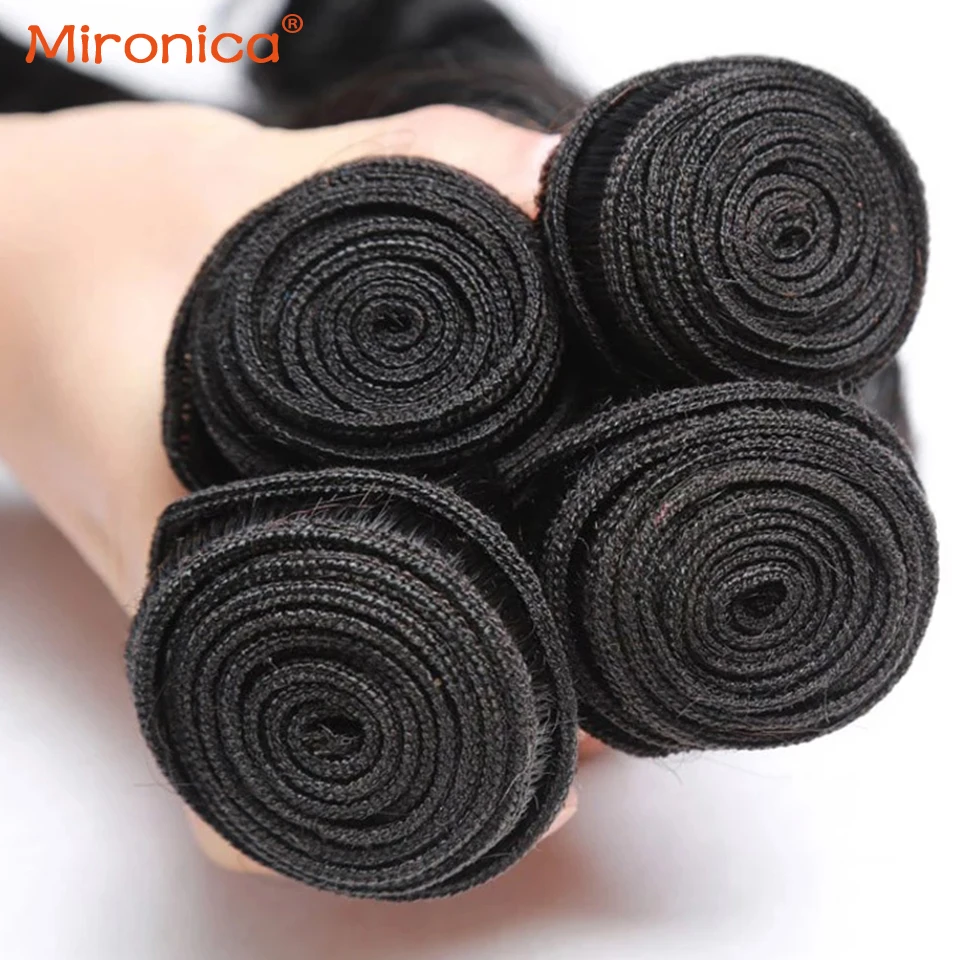Pacotes de Onda Pacotes de Cabelo Extensões do Cabelo Mironica Cabelo Polegada Solta Brasileira 100% Humano só Remy 1 3 4 Trama Dupla 30 40 10 Apliques ondulados
