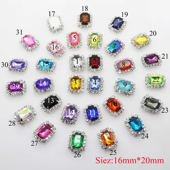 

10pcs/lot 20*16MM Rhinestone Flatback Snap Button Jewelry Diy Accessoriess Decorative Acrylic Sewing Button for Craft