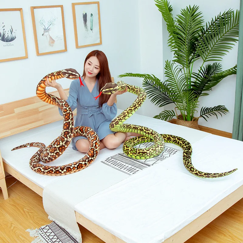 Cobra e Python Brinquedos de Pelúcia Animal de Pelúcia Brinquedo para Crianças Simulação Cobra Bonecas Macio Lifelike Aniversário Decoração Presente 1pc 300cm 6 1pc 300cm simulação cobra e python cobra