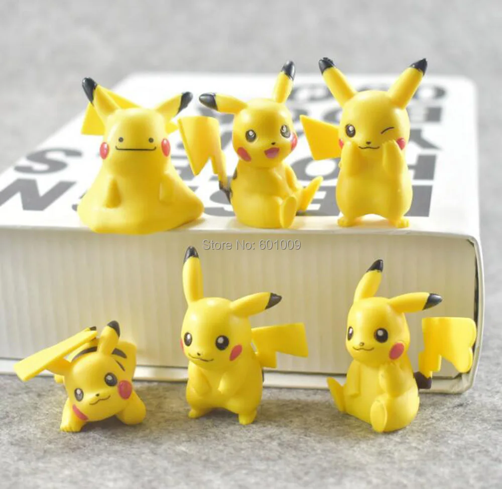

6PCS Cartoon Pikachu 4-5CM PVC Action Figures Toy Retail
