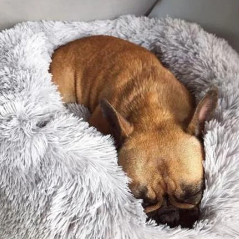 Круглая кошачья подстилка питомник собака кровать Удобная пончик Cuddler круглая кровать для собаки ультра мягкая моющаяся собака и Лежанка для котиков кровать утолщенная