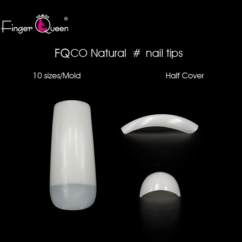 Накладные ногти, 500 шт, половинное покрытие, прозрачные/натуральные/белые, подходят для профессионального салона или самостоятельного личного использования, нажмите на ногти - Цвет: natural-100p