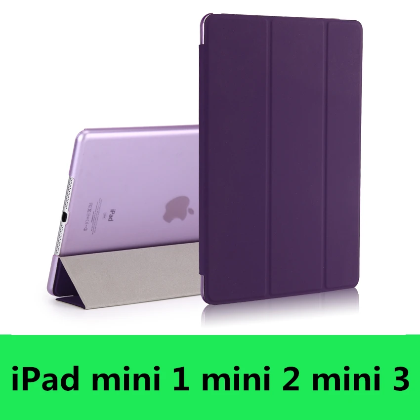 Чехол для iPad 9,7 6th воздуха, версия 1, 2, 3, ремешок Pro 10,5 мини на возраст 1, 2, 3, 4, 5, прозрачный просвечивающийся Чехол Smart sleep wake up из искусственной кожи чехол - Цвет: purple-mini 123
