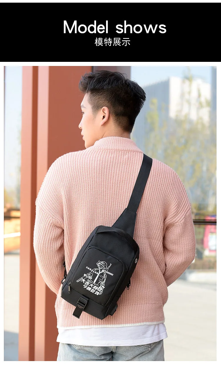 New Style Chest Pack Printed Night Light Smart Charging Anti-Spillage Chest Shoulder Bag Casual Men's Popular Brand Backpack Who