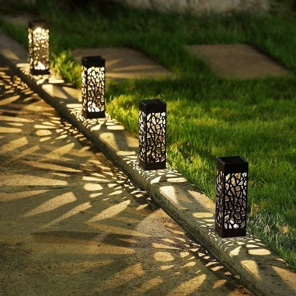 

Solar Garden Lawn Light Hollow Out Outdoor Pathway Street Light Waterproof LED Landscape Garden Lights Night Lighting Lamp