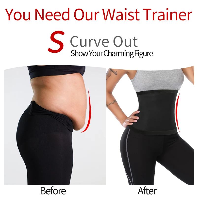 Neoprene-Free Waist Trainer Sweat Trimmer Belt Women Slimming Sheath Weight Loss Sauna Effect Belly Cincher Shapewear Body Shape skims shapewear