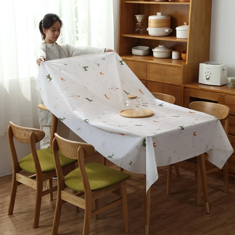 

Simple Waterproof Tablecloth Tablecloth Home Oil-Proof Kitchen Dining Table Cover Parties Tabletop Decoration