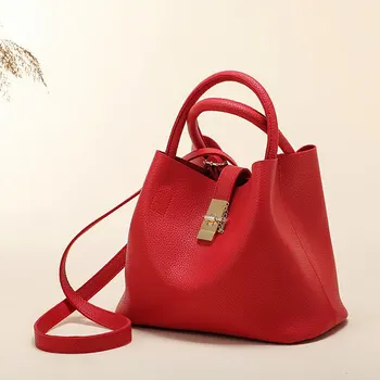 

Microfiber leather handbag crossbody bag female bag simple bucket bag