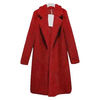 

Women Solid Wool Blend Long Coat 2019 Winter Basic Jacket Fashion Plus Size Vintage Collar Oversize Streetwear Female Clothing