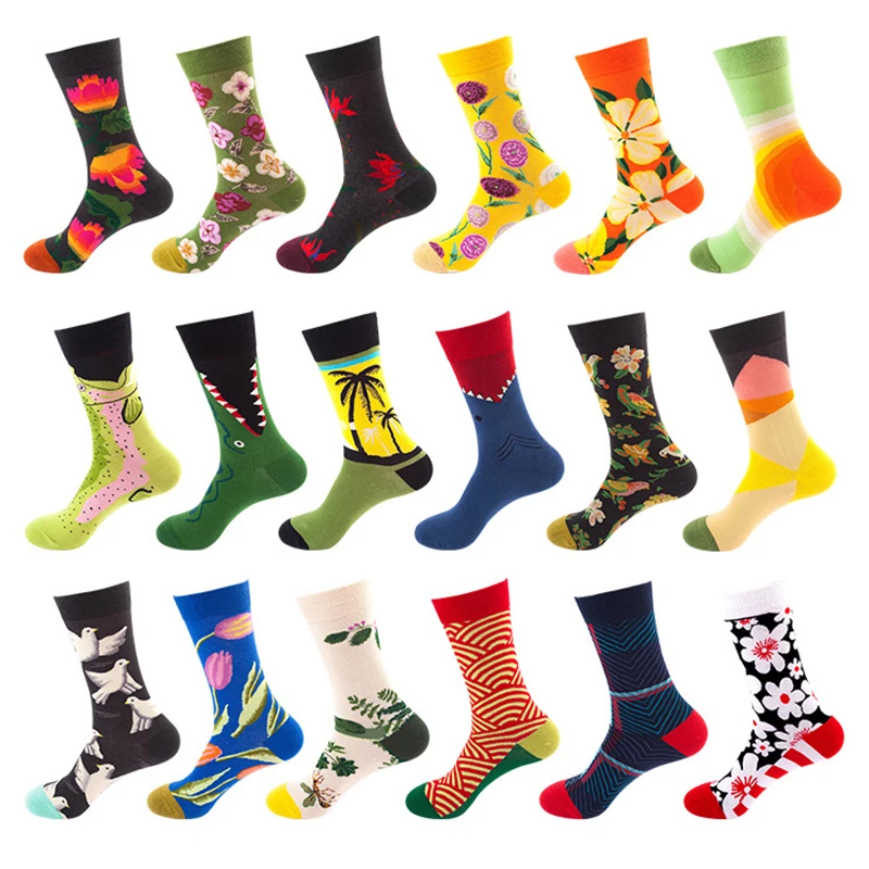 Personality Art Socks Men And Women Oil Painting Design Van Gogh Socks Cotton Mural Harajuku Skateboard Female Funny Socks Woman