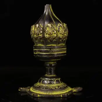 

wedding decoration Tibetan monasteries collect old pure copper and hand-made lotus oil lamp wax table