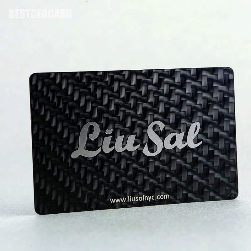 

100pcs/lot Custom Business Cards Metal Card Black Stainless Steel Matte Finish Customized Engraved / Cutout 1~2 Pantone Colors