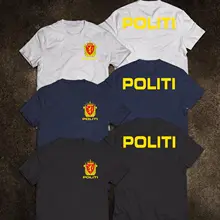 Новая норвежская POLITI норвежская полицейская футболка