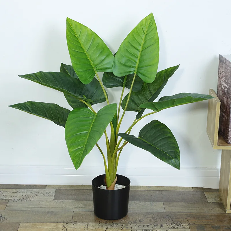 

60CM Artificial Tree Plastic Monstera Green Tree Tropical Decor Home Garden Tree Decoration Fake Trees Artificial Plants
