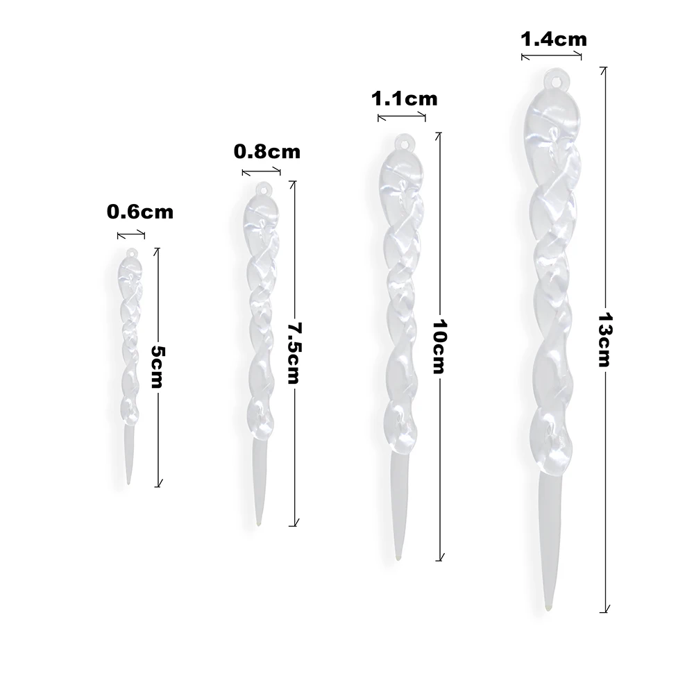 12/24PCS Christmas Simulation Ice Christmas Tree Pendants Fake Icicles Winter Party And New Year Decorations Navidad