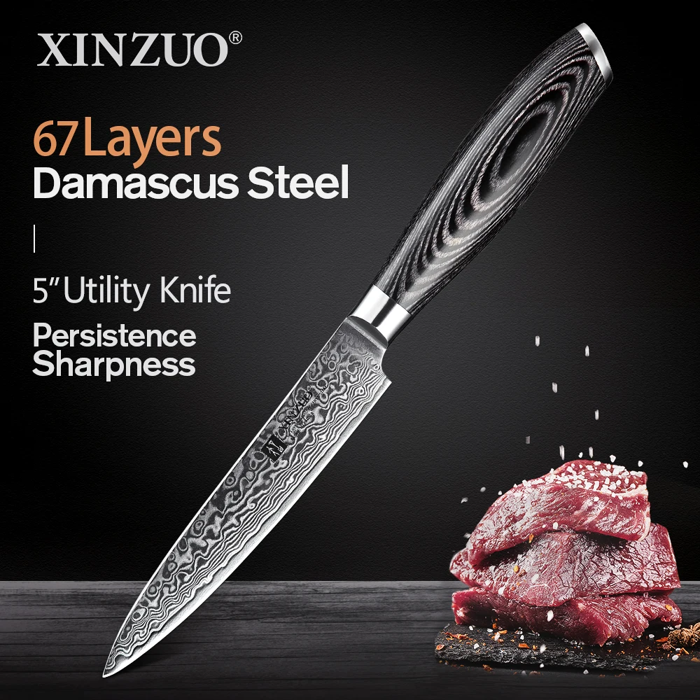 5 дюймовый универсальный нож XINZUO кухонные ножи 67 слоев очень острый кухонный из