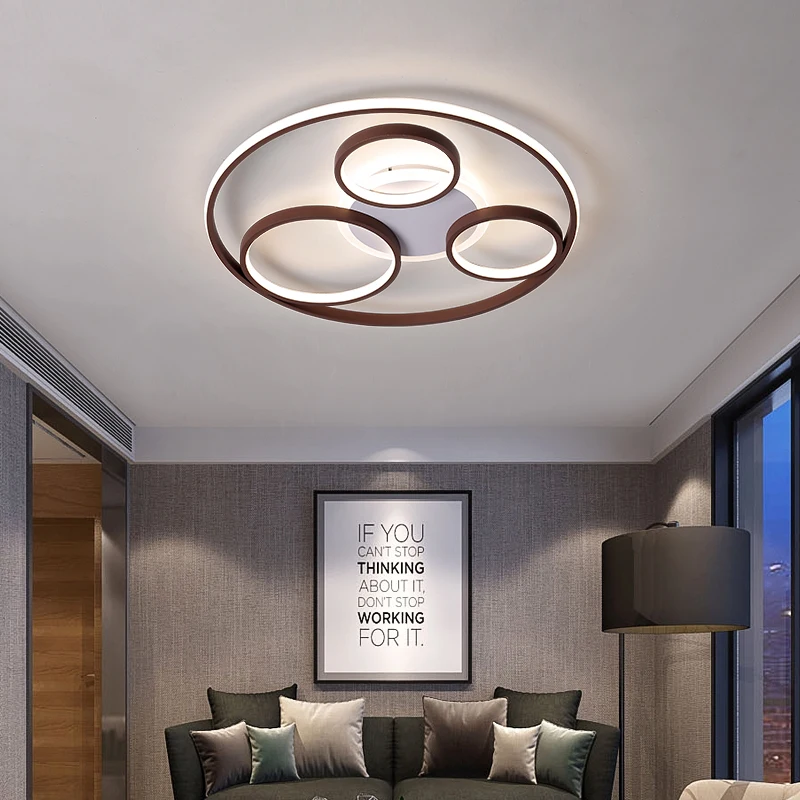 

Modern Led ceiling lights for living room bedroom study room white+Coffee Color ceiling lamp Surface mounted fixtures 90-260V