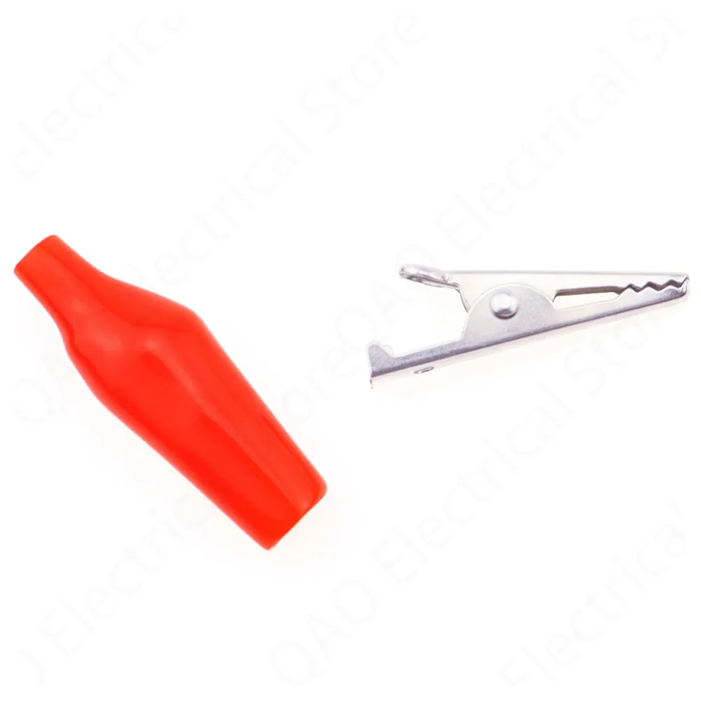 20pcs/lot 45MM Metal Alligator Clip G98 Crocodile Electrical Clamp for Testing Probe Meter Black and Red with Plastic Boot alligator clips test clip test hooks clips alligator clip adapter