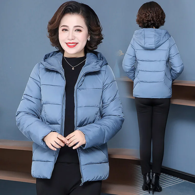 

Middle-aged Short down Jacket Cotton-padded Clothes Women's Western Style Mom Fall And Winter Clothes Cotton-padded Clothes Larg