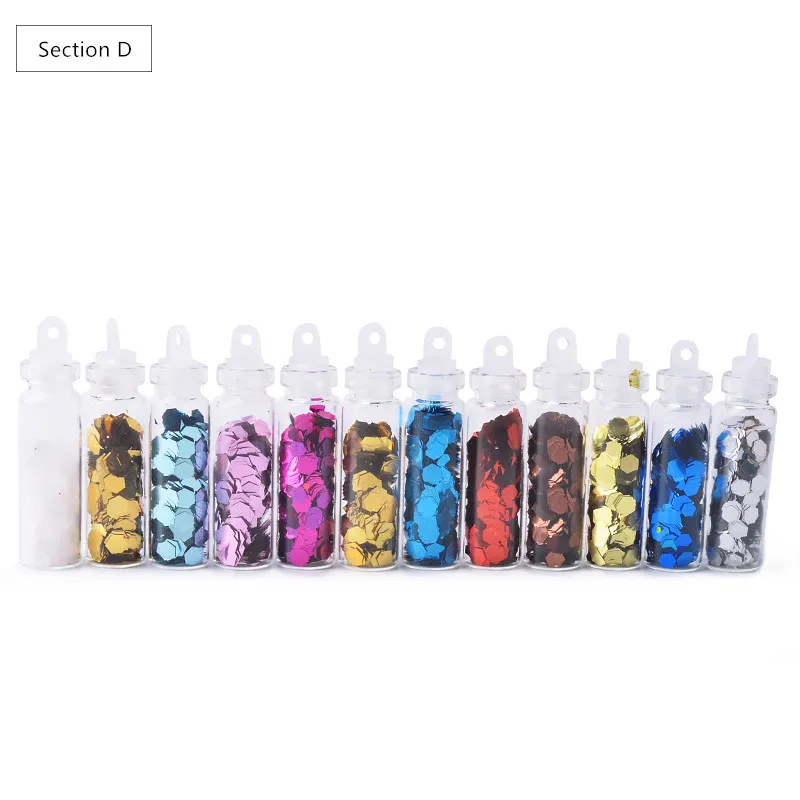 12 цветов/Набор стеклянная бутылка акриловая смесь стразов бусины Блестки для ногтей украшения набор дизайн для ногтей