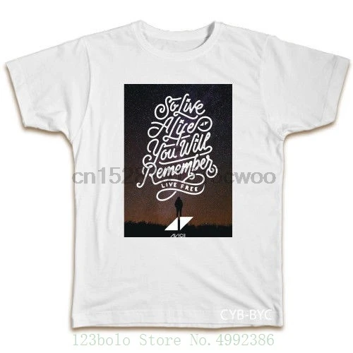 Avicii So Live A Life Quote Logo футболка черно-белая Avl. Летняя брендовая для фитнеса и