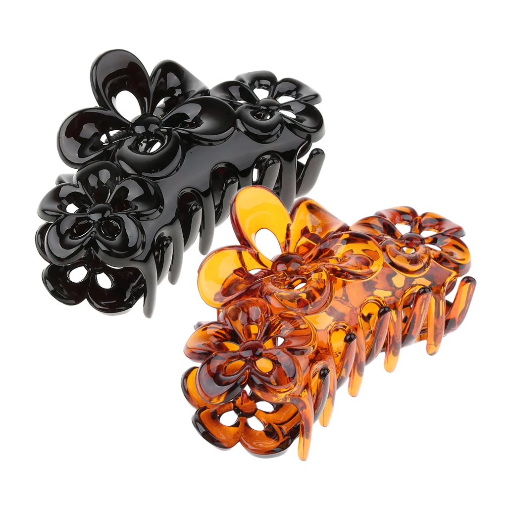 2/pack Large Hair Clip Claws Flower Clamp Womens Long Thick Hair Accessories