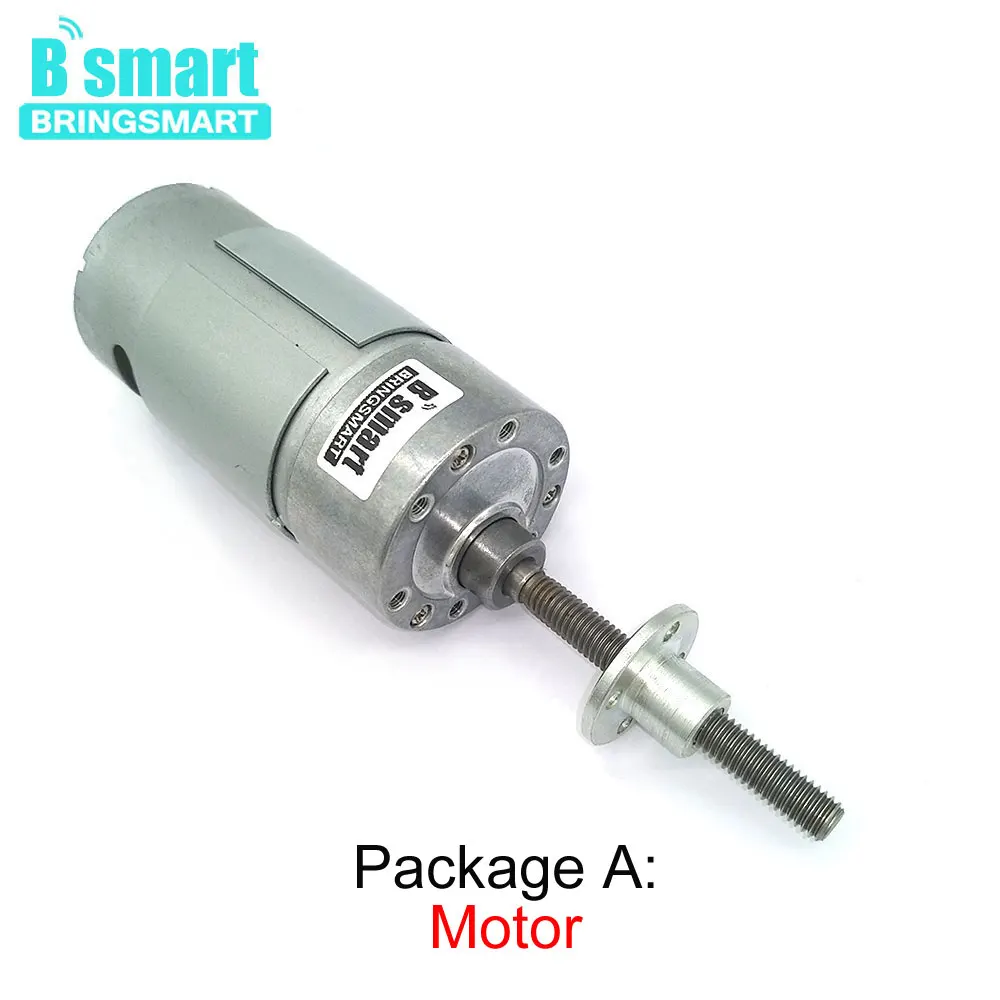 

Bringsmart 12V Micro Electirc Motor Long Shaft DC Motor 6V Threaded Shaft For DIY parts JGB37-555 with Flange