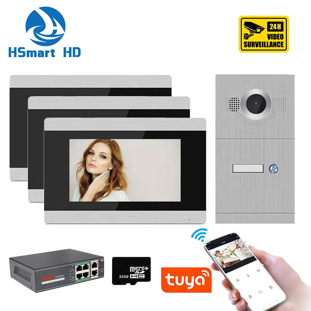 7 INCH Touch Screen WIFI IP Smart Video Door Phone Intercom System Support APP Remote Unlock With Motion Detection | Безопасность и