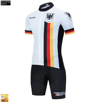 

2020 Germany National Team Skinsuit Cycling Set Quick Dry Mens Bicycle Clothes Team Pro Cycling Jerseys 16D Bike Shorts Set