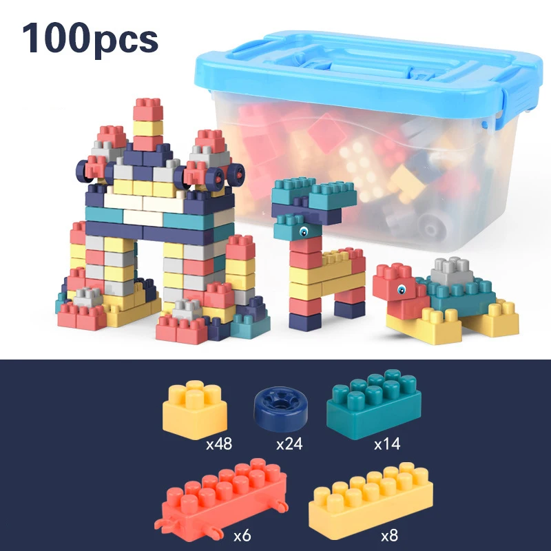 100 штук, сборные Крупные строительные блоки, креативные DIY игрушки, модели, фигурки, детские развивающие свободные строительные блоки