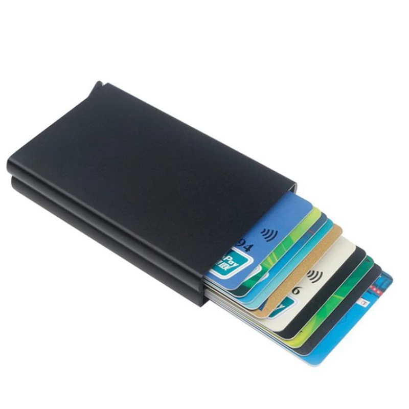 Aluminum Double Box Credit Card Holders for Men Slim Anti Protect Travel ID Cardholder Women Rfid Wallet Metal Case Porte Carte | Багаж и