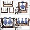 Frame Glass Vase Tabletop Terrarium Hydroponics Plant Vases Bonsai Transparent Flower Pot with Wooden Tray Home Decor 5