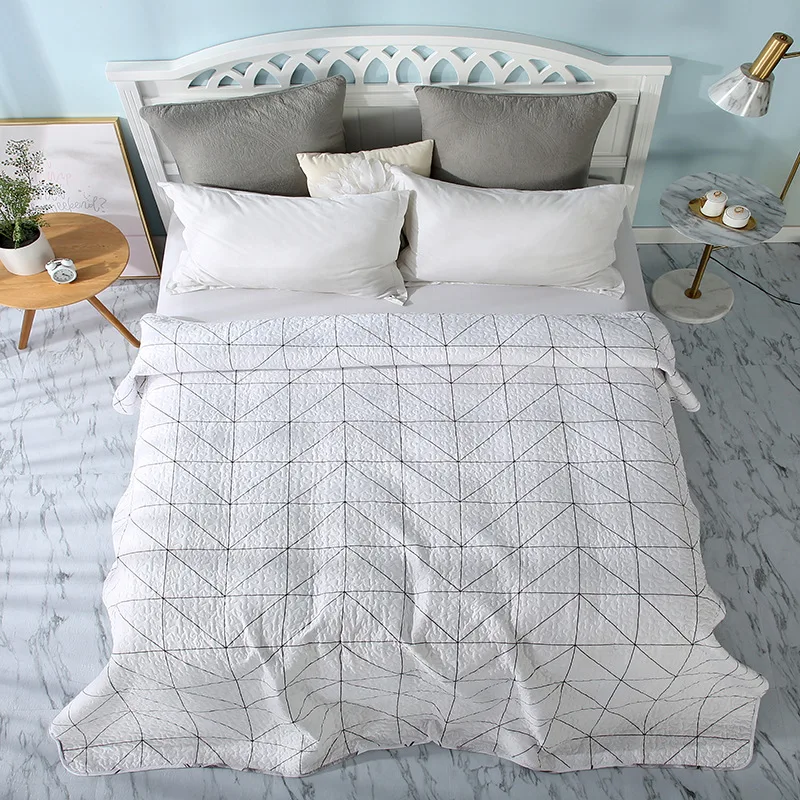 

WUJIE Europe Style 100% Polyester Geometric Pattern Throw Blanket Bedspread Bedding Covers Bed Sheet Home Textile Bedding Decor