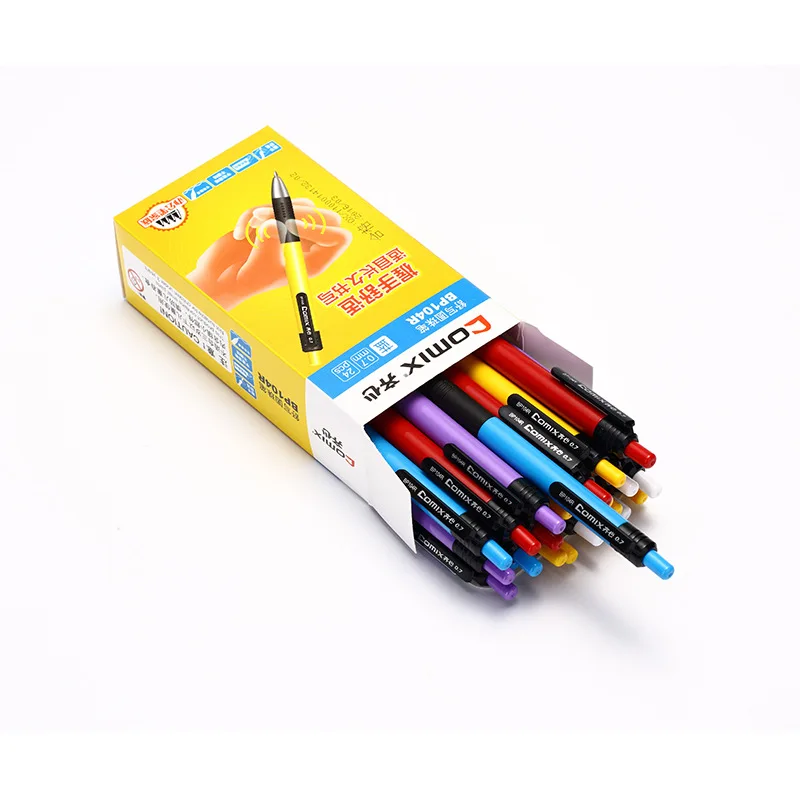 Comix Click Ballpoint Pen 0 7mm shu xie Click Ballpoint Pen BP104R Pen Telescopic Oil Pen Wholesale