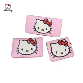 

HELLO KITTY Cartoon Fashion Women Long Wallet Cute Children's Personality Wallet Cute Bright Women High Quality Leather Wallet