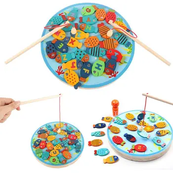 

Children's Simulation Wooden Fishing Letters Early Education Toys Cartoon Multicolor Over 3 Years Old Set