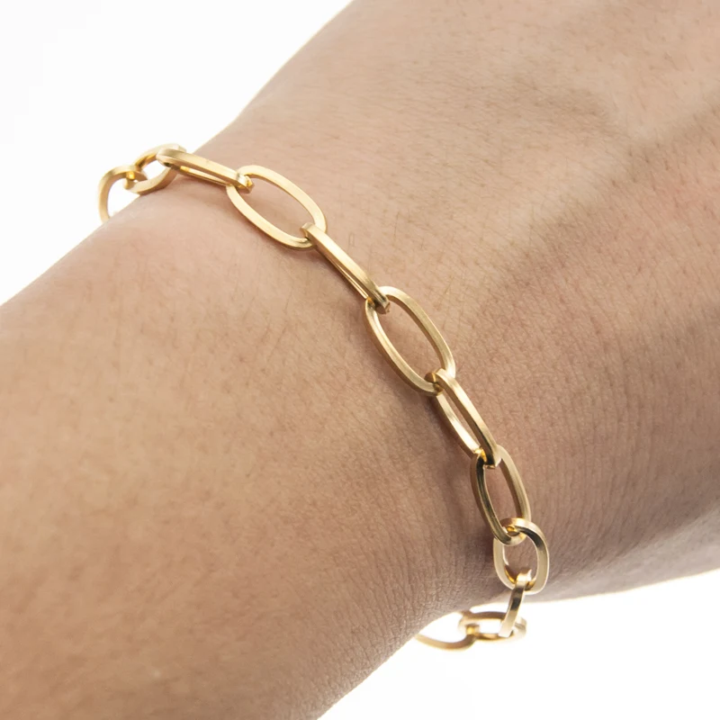 5pcs Women Stainless Steel Bracelet Jewelry hip-pop Oval chain square line Male gift bracelets dropshipping | Украшения и