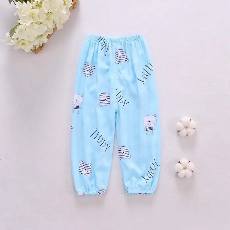 Summer New Style Men And Women Children Pants Bourette Anti Mosquito Pants Children Ankle Banded Pants Cotton Silk Lantern