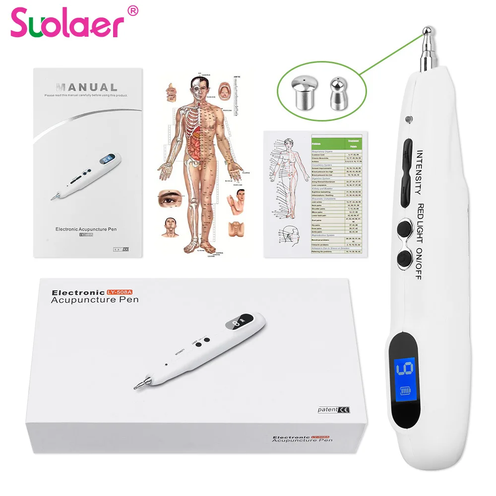 Electric Acupuncture Pen Digital Display Body Massager Meridian Energy Relief Pain Magnet Therapy Massage Health Care |
