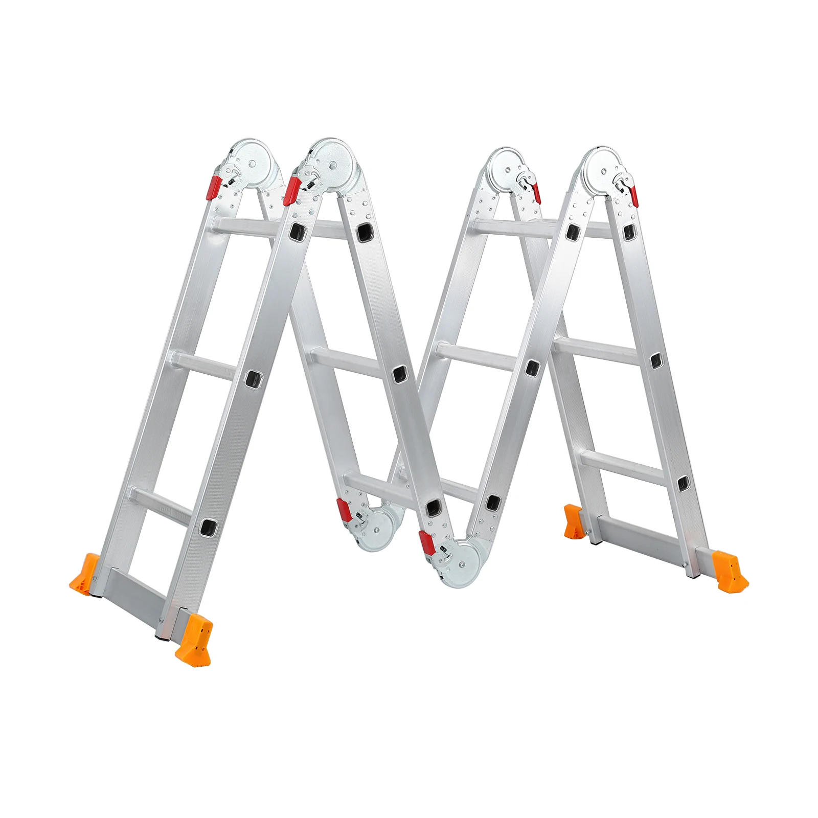 3.7/4.7/5.7M Aluminium Folding Extendable Ladder Multi Purpose Platform Scaffold 