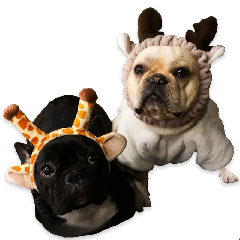 

Party Headband Animal Transform Dog Hat Horns for Small Medium Large Puppies Christmas Birthday Dog Caps Winter Pet Accessories