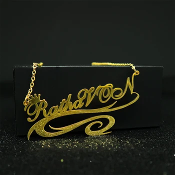 

Customized Name Necklace Personalized Jewelry Woman Party Charming Choker Stainless Steel Gold Color Plate Accessories