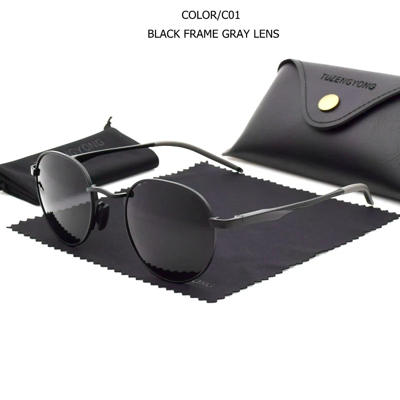 Polarisierte Sonnenbrille Gothic Steampunk Vintage Rund Uv400_voghion.com