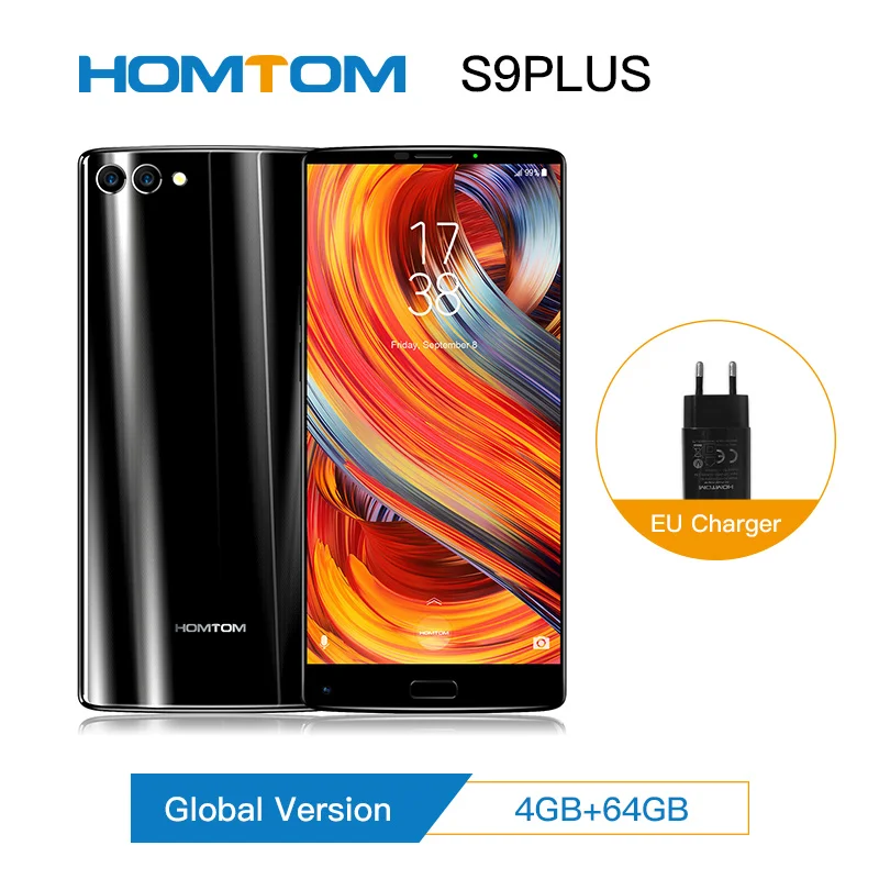 HOMTOM S9 Plus 18:9 HD+ 5,9" полный экран ультра-узкая граница смартфон MT6750T Восьмиядерный 4 Гб+ 64 Гб 4050 мАч мобильный телефон